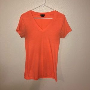 Orange V-neck tee shirt